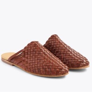 Nisolo Brown Woven Leather Mules